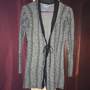 🌟Vera Wang Simply Vera Black and Gray Cardigan Medium EUC